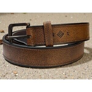 Columbia Men's Pebbled Leather Belt - Brown 1.5" Wide Size 38/95